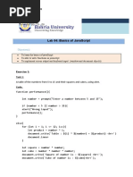 Lab 04: Basics of Javascript: Sel-310 Web Engineering Lab