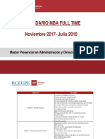 Calendario MBA Full Time Septiembre IMF y CEUPE