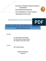 Tésis para Optar Al Título de Licenciado S en Psicología