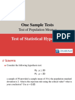 One Sample Tests: Test of Statistical Hypothesis