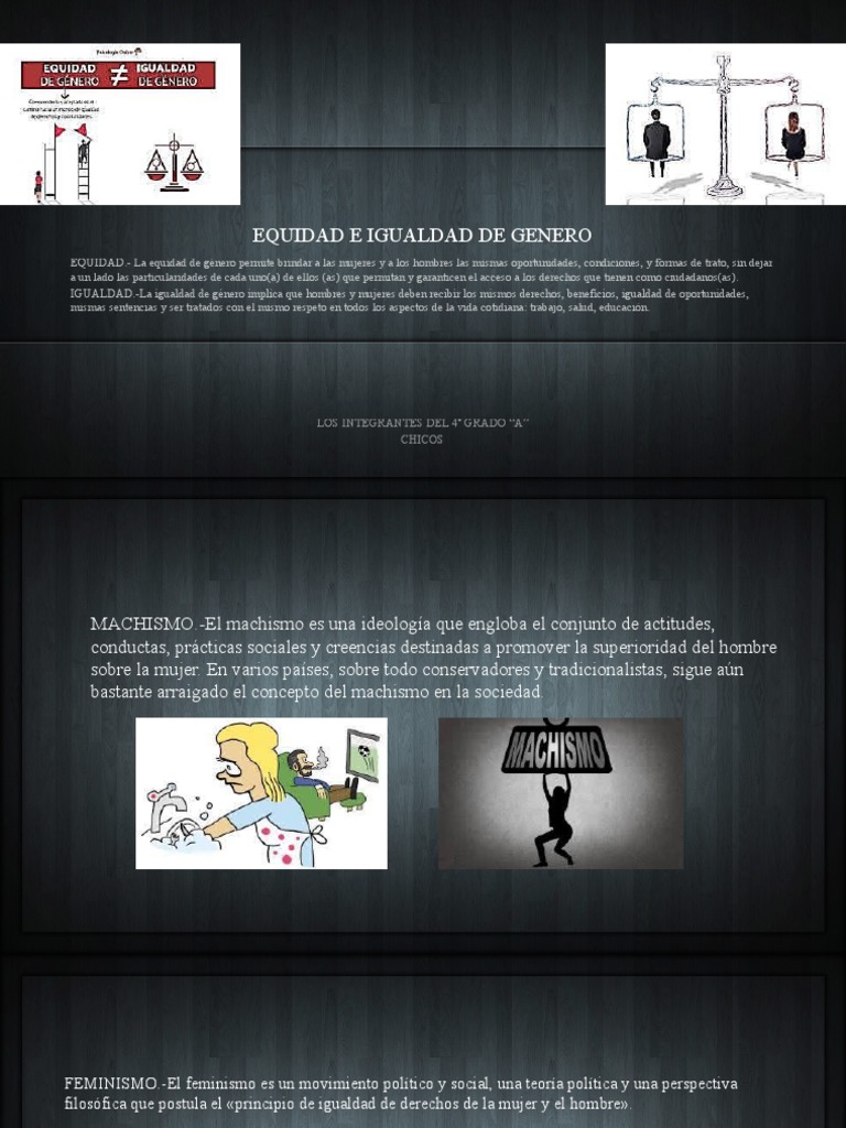Trabajo de Equidad e Igualdad de Genero | PDF | Estudios de género ...
