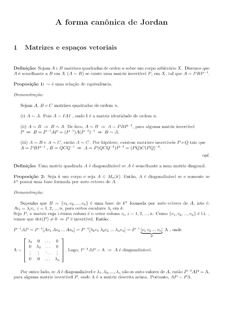 A Forma Canônica de Jordan PDF Download Grátis PDF