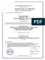 Ertification of Esting: Worldwide Testing Services (Taiwan) Co., LTD