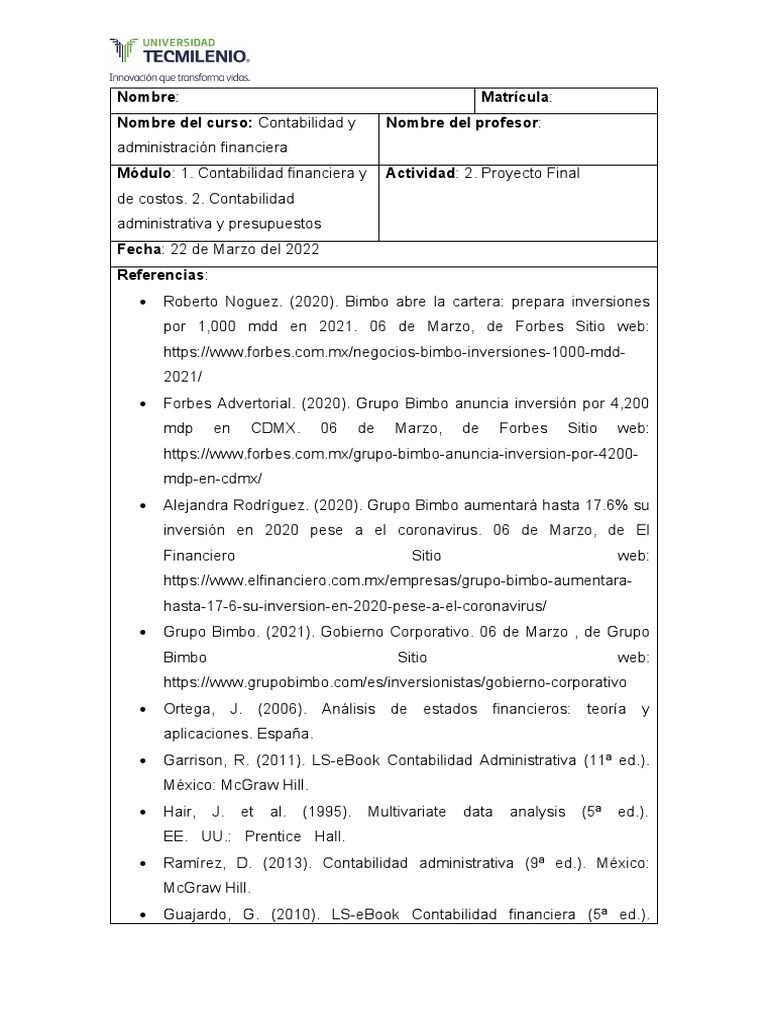 Evidencia 2 Proyecto Final - Contabilidad | PDF | Business | Ratio ...