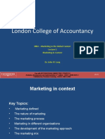 London College of Accountancy: MBA - Marketing in The Global Context Marketing in Context