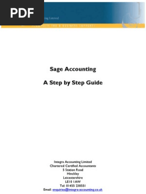 Sage Accounting a Step by Step Guide 2012