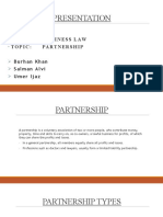 Presentation: Subject: Business Law Topic: Partnership
