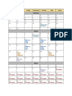 2022 February To April Calendar