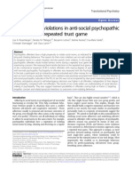 Fairness norm violations in anti-social psychopathic offenders in a repeated trust game