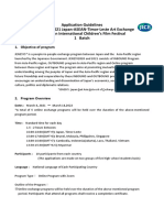 Application Guidelines For JENESYS2021 Japan-ASEAN-Timor-Leste Art Exchange 14th Asian International Children's Film Festival 1 Batch