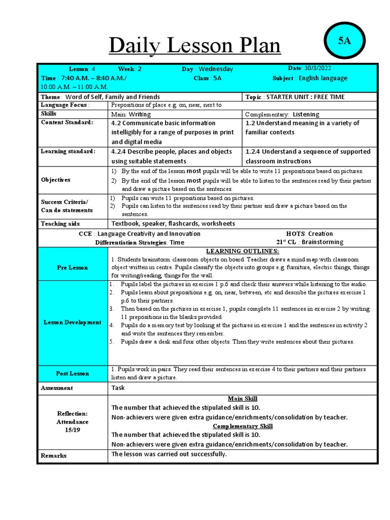 Lesson Plan Week 2 Pdf Lesson Plan Teachers