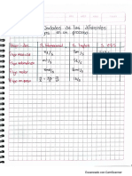 Tabla unidades flujos en un proceso