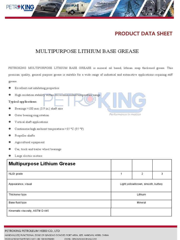 Petroking Multipurpose Lithium Grease | PDF