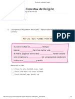 Evaluación Bimestral de Religión - Formularios de Google