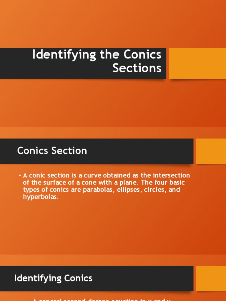 Identifying Types of Conic Sections | PDF