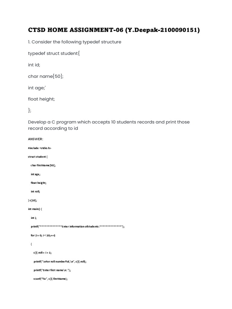 C Program for Student Records and Data Structures | PDF | Queue ...