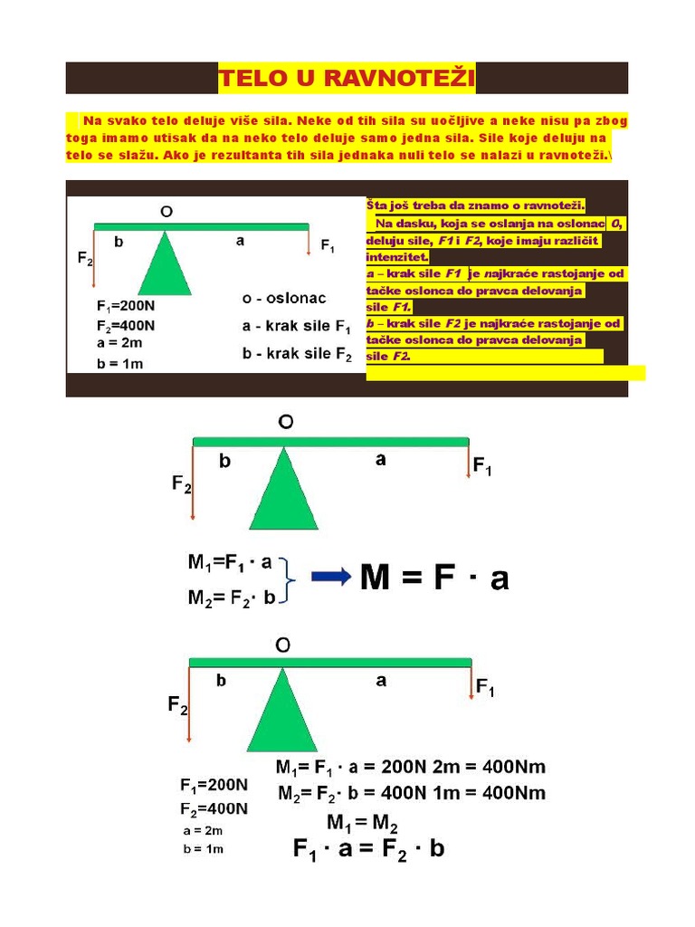 Ravnoteza Fizika 7 | PDF