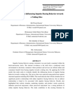 Analysis of Factors Influencing Impulse Buying Behavior Towards E-Tailing Sites