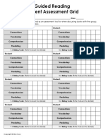 Guided Reading Assessment Grid