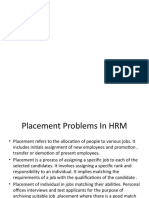 Placement Problems in HRM
