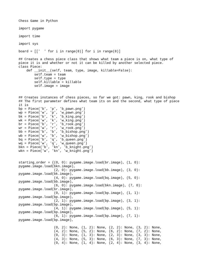 Chess Game in Python | PDF
