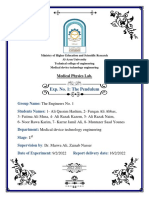 Exp. No. 1: The Pendulum: Medical Physics Lab