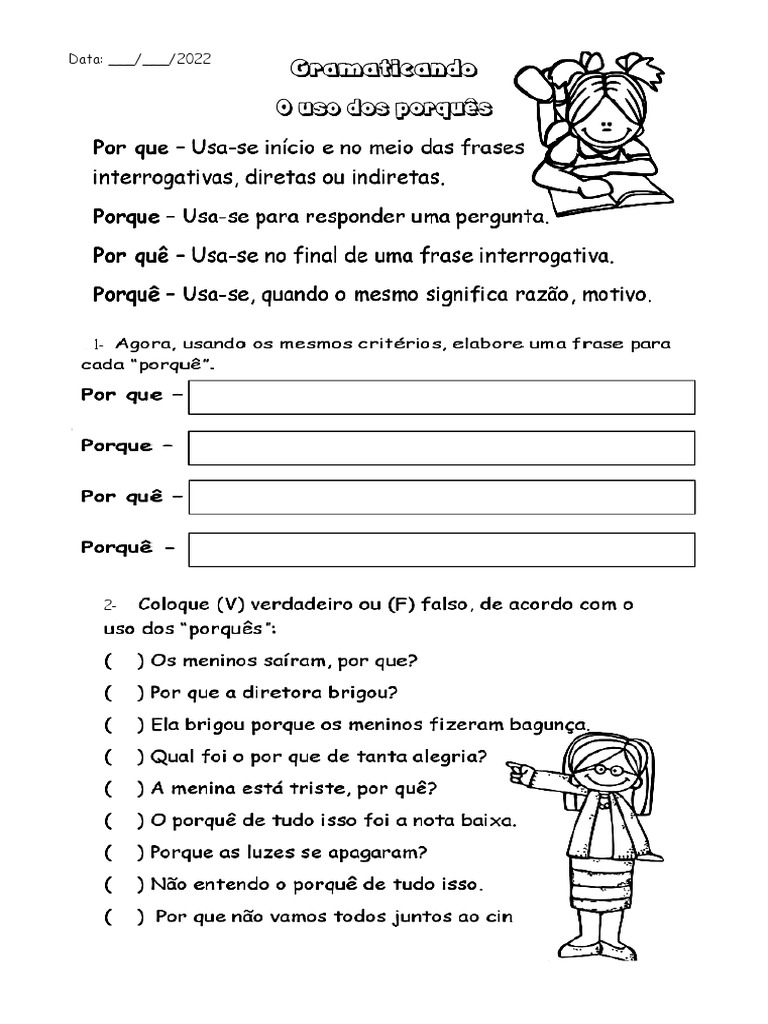 Atividade - Uso Dos Porquês | PDF