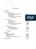 Program Budget: Sample 1: Project Budget For Community Education Initiative