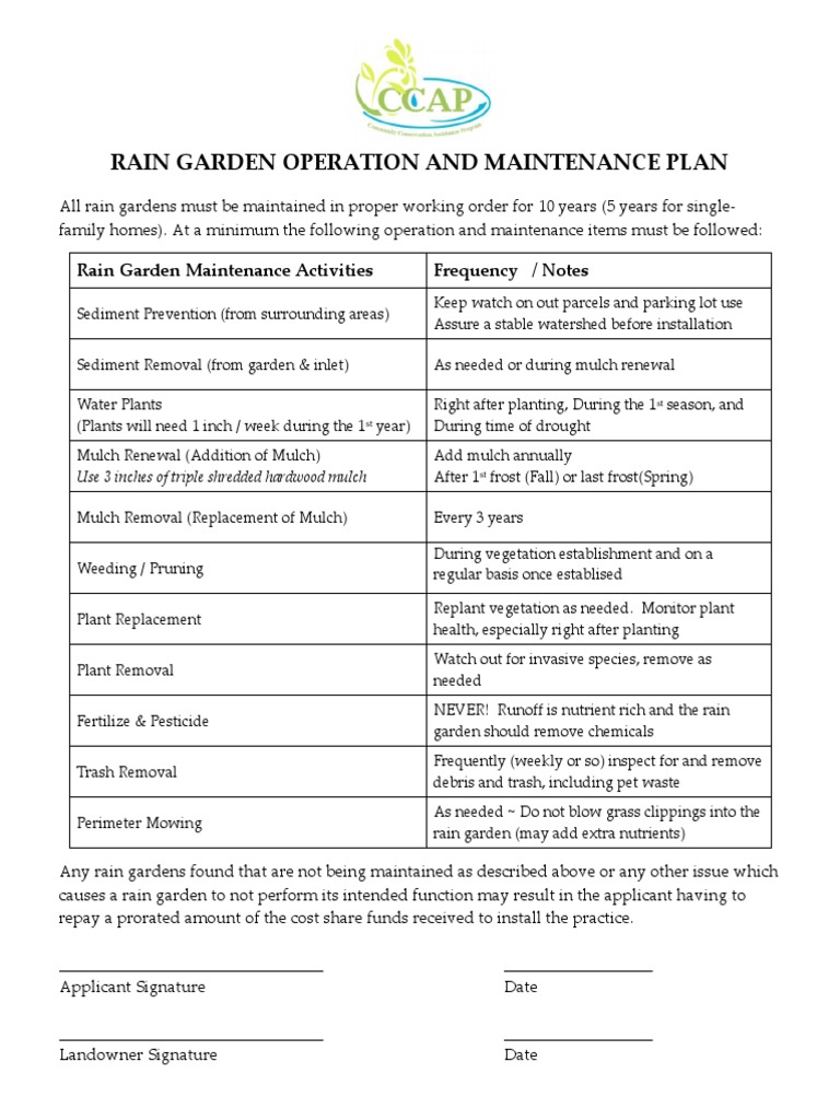 Garden Maintenance Plan Template | PDF