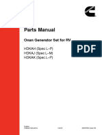 Parts Manual: Onan Generator Set For RV