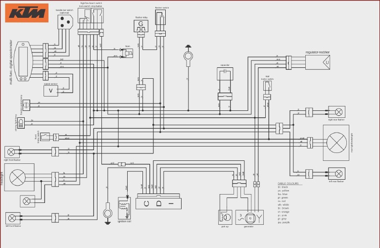 KTM 390 Duke (0000) Wiring Diagram NR Eng | PDF