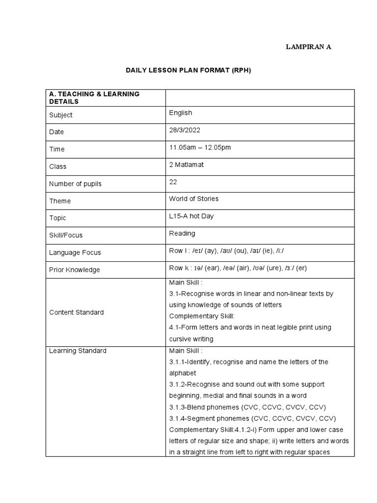 Lesson Plan Year 2 PDF