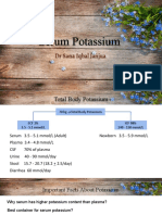 Serum Potassium: DR Sana Iqbal Janjua