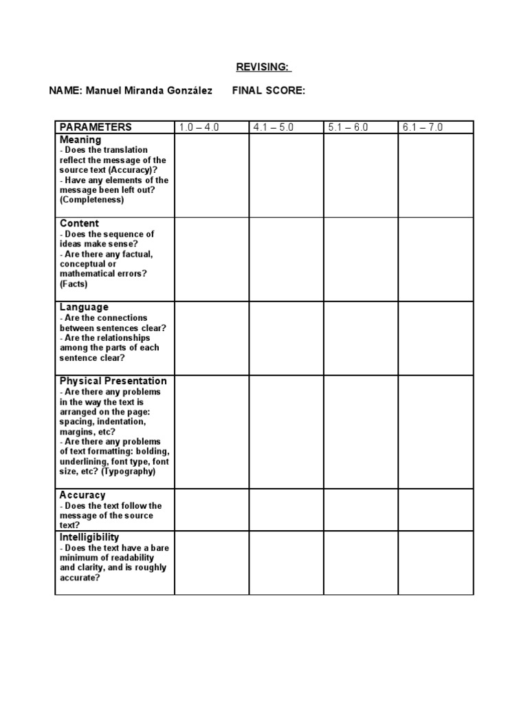Translation Quality Assessment Criteria | PDF | Language Arts & Discipline