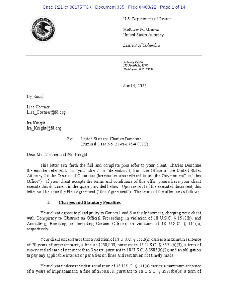 District of Columbia 1. Charges and Statutory Penalties PDF United