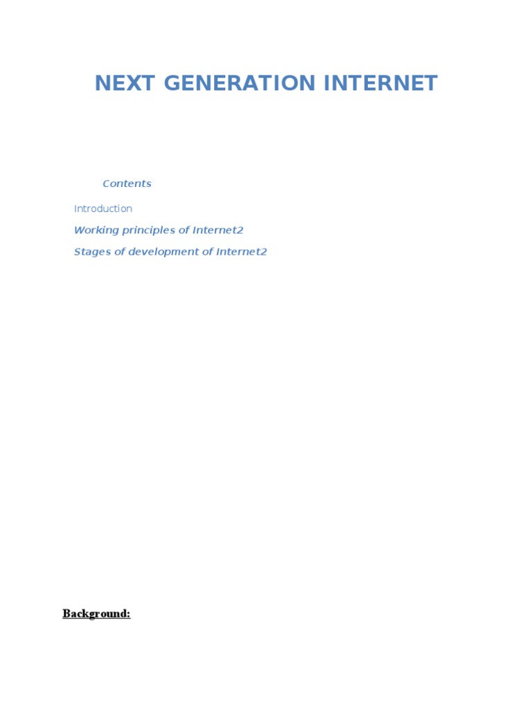 Next Generation Internet - Revised | PDF | Computer Network | Internet