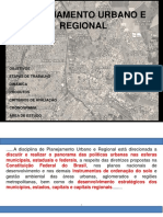 Planejamento Urbano e Regional - Apresentação Da Disciplia - 2019