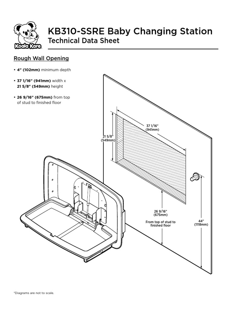 KB310SSRE Baby Changing Station Technical Data Sheet PDF