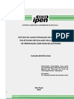 Caracterização de espumas de polietileno reticulado por irradiação com feixe de elétrons