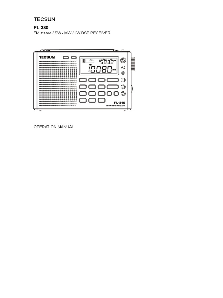 Tecsun Pl 380 Manual En Draft Pdf Frequency Modulation Radio