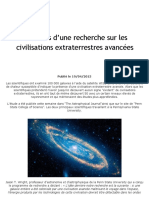 Résultats d’une recherche sur les civilisations extraterrestres avancées