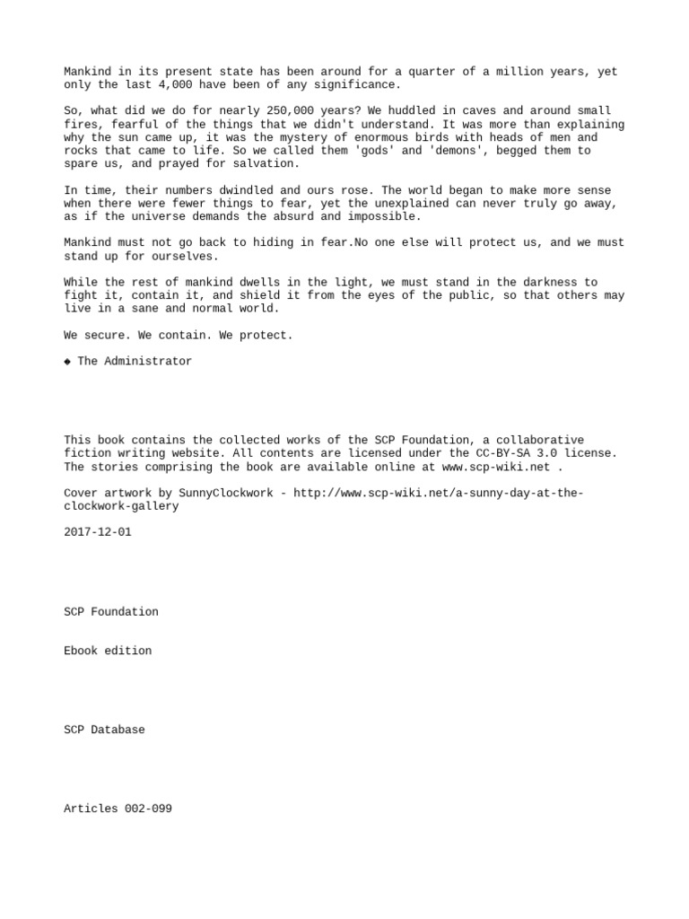 SCP Foundation: Secure, Contain, Protect | PDF