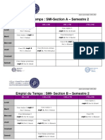 Emploi Du Temps: SMI-Section A - Semestre 2: 9H À 11H 11H À 13H 15H À 17H 17H À 19H