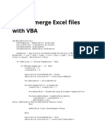 How to merge Excel files with VBA