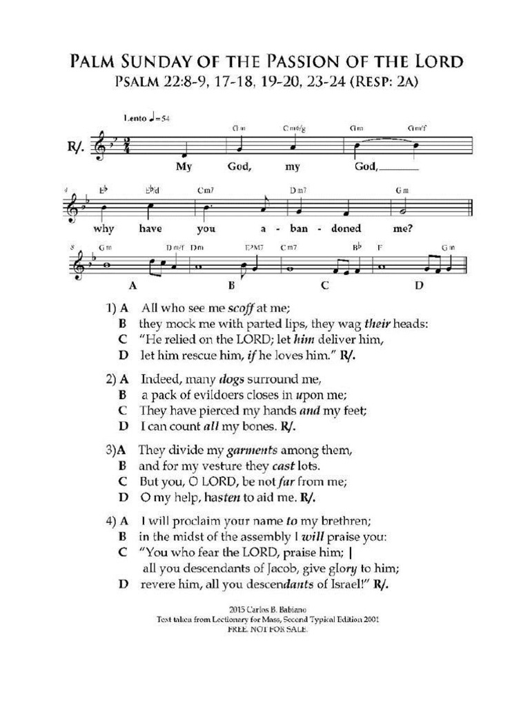 Responsorial Psalm Palm Sunday PDF