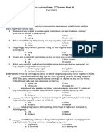 Learning Activity Sheet (3 Quarter Week 6) Filipino 9: Name: Section
