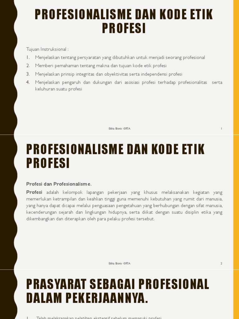 Profesionalisme dan Kode Etik Profesi | PDF