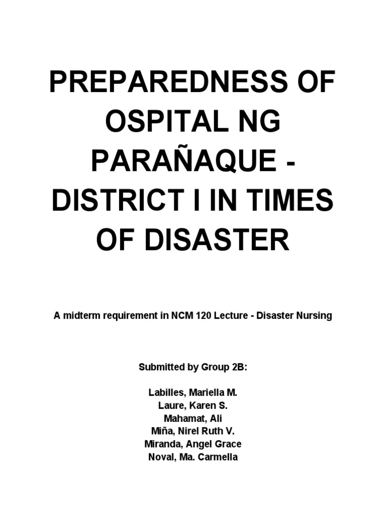Disaster Preparedness Nursing PDF