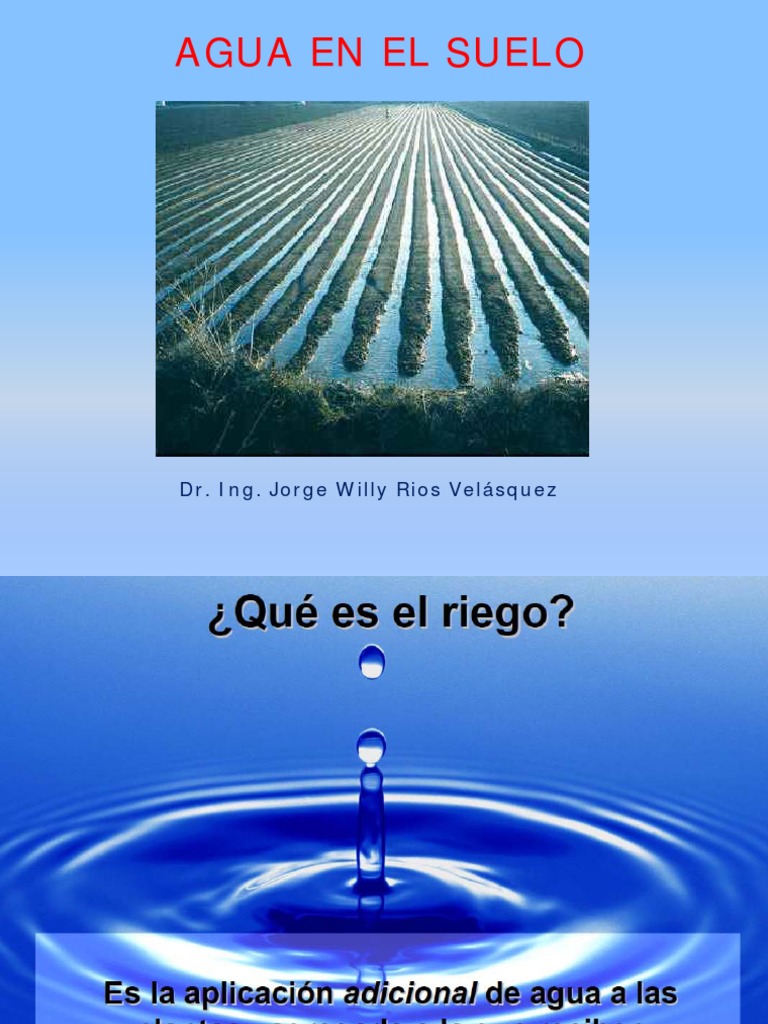 Clase 1 Agua en El Suelo. | PDF | Suelo | Agua