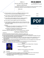 Form 1-A (See Rules 5 (1), (3), 7,10 (A), 14 (D), and 18 (D) ) : Certificate of Medical Fitness